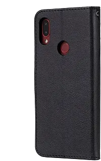 Classy Grip Case Artificial Leather,Rubber Flip Cover For Asus Zenfone Max Pro M1Vintage Jet Black-thumb4