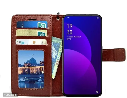 Coverblack Dual Protection Artificial Leather,Rubber Flip Cover For Tecno I7 , I7 ProExecutive Brown-thumb4