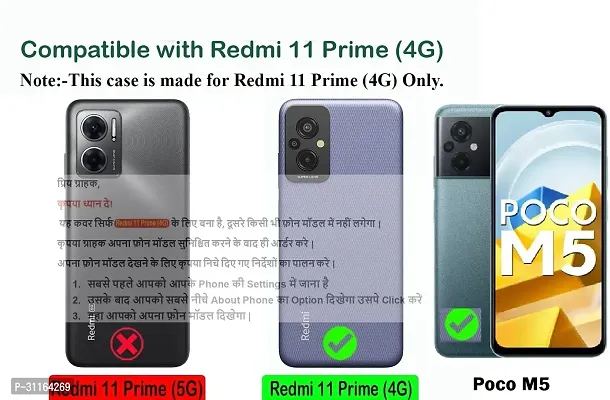 Coverblack Grip Case Rubber Back Cover For Redmi 11 Prime 4GTransparent-thumb4