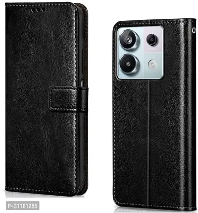 Coverblack Magnetic Case Artificial Leather,Silicon Flip Cover For Mi Poco X6 5GVintage Starry Black-thumb0