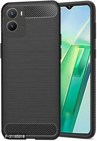 Classy Flexible Rubber Back Cover For Vivo Y16Black-thumb2