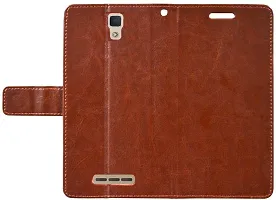 Coverblack Grip Case Artificial Leather,Rubber Flip Cover For Lenovo A2010Executive Brown-thumb1