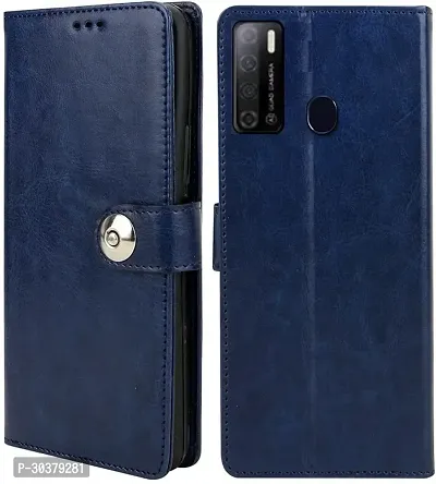 Coverblack Hybrid Tpu Artificial Leather Flip Cover For OppoA16ENavy Blue-thumb3