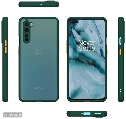 Coverblack Dual Protection Fiber Back Cover For Oneplus Nord 5G (2020)Dark Green-thumb2