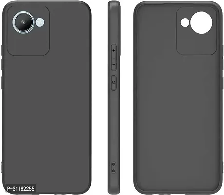 Coverblack Shock Proof Rubber Back Cover For Realme C30Black-thumb2