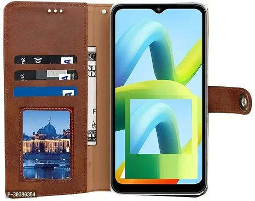 Coverblack Magnetic Case Artificial Leather,Rubber Flip Cover For Poco M6 Pro 5GExecutive Brown-thumb3