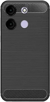 Classy Hybrid Tpu Silicon Back Cover For Itel A663Lc , Itel_A05SBlack-thumb1