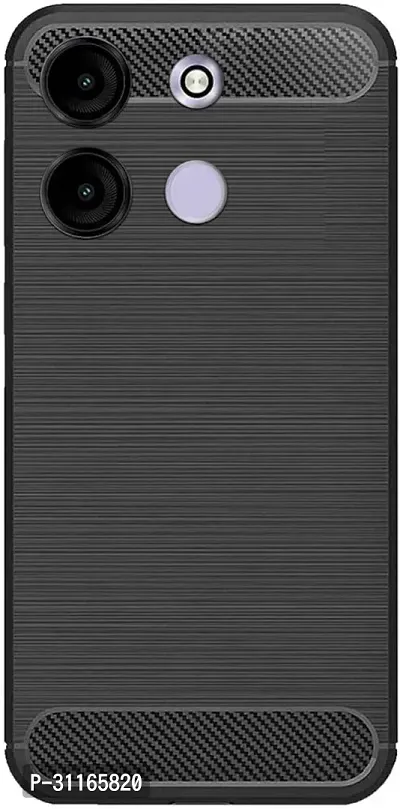 Classy Shock Proof Silicon Back Cover For Itel A663L , Aura 05IBlack-thumb0