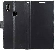 Classy Grip Case Artificial Leather,Plastic Flip Cover For Asus Zenfone Max Pro M2Venom Black-thumb1