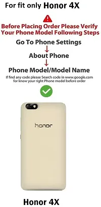 Classy Dual Protection Artificial Leather,Plastic Flip Cover For Honor 4XChe1L04Black-thumb3