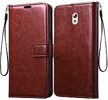 Classy Grip Case Artificial Leather,Rubber Flip Cover For Lenovo Vibe P1M P1Ma40Cherry Brown-thumb1