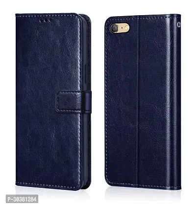 Coverblack Flexible Artificial Leather,Rubber Flip Cover For Oppo A71KNavy Blue-thumb0