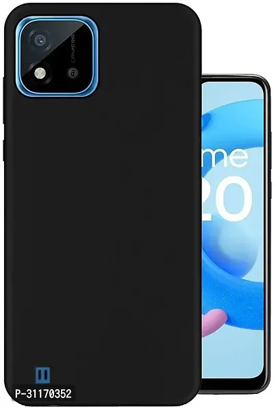 Classy Waterproof Rubber Back Cover For Realme C11 2021Black-thumb0