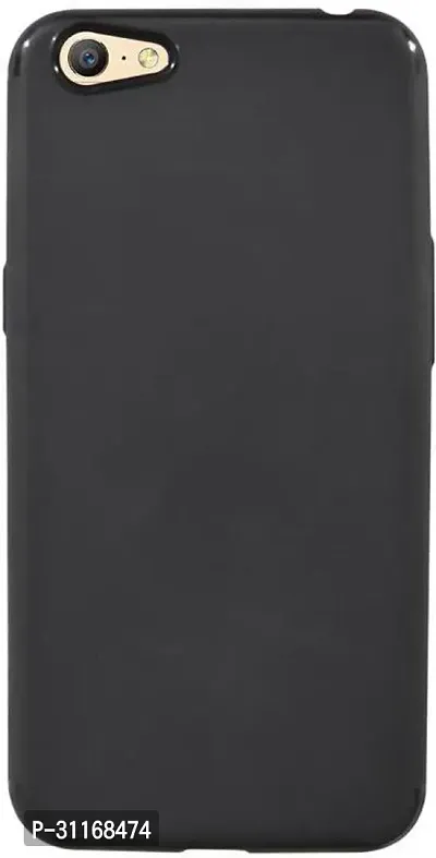 Classy Shock Proof Rubber Back Cover For Oppo A71Black-thumb0