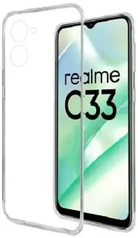 Coverblack Cases With Holder Silicon Back Cover For Realme Rmx3624 , Realme C33Transparent-thumb1