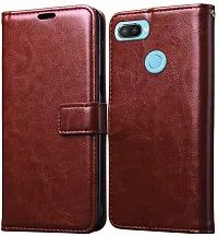 Classy Grip Case Artificial Leather,Rubber Flip Cover For Oneplus A5010 Oneplus 5TChocolate Vintage Brown-thumb1