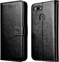 Classy Grip Case Artificial Leather,Rubber Flip Cover For Oneplus A5010 Oneplus 5TVintage Starry Black-thumb1