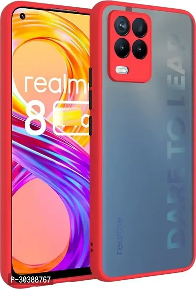 Coverblack Dual Protection Polycarbonate Back Cover For Realme 9 5GAttractive Red-thumb2