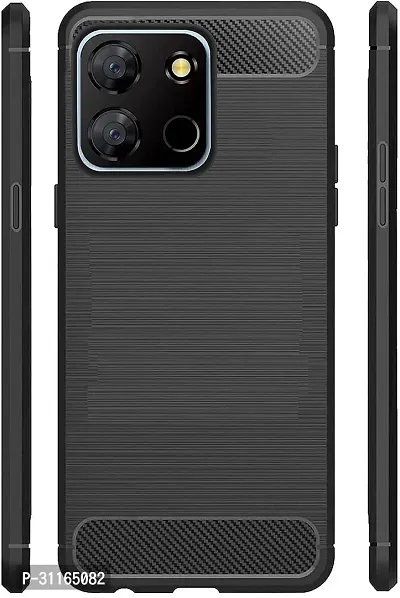 Classy Dual Protection Rubber Back Cover For Itel A60 , Itel A60SBlack-thumb0