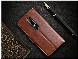 Coverblack Dual Protection Artificial Leather,Rubber Flip Cover For Lenovo A6000PlusP0Sb004BinVintage Brown-thumb4