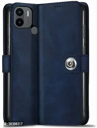 Coverblack Magnetic Case Artificial Leather,Rubber Flip Cover For Mi Poco C51Blue