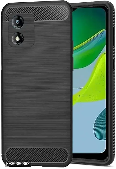 Coverblack Flexible Rubber Back Cover For Motorola G04Black-thumb0