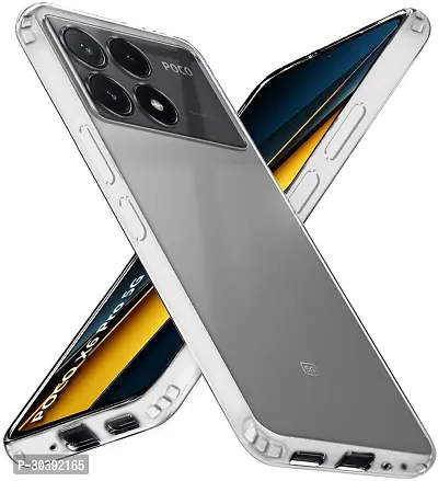 Coverblack Dual Protection Rubber Back Cover For Poco X6 Pro 5GTransparent