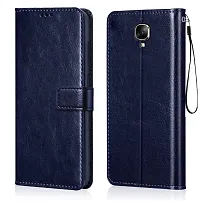 Classy Magnetic Case Artificial Leather,Rubber Flip Cover For 1+ 3 ,Oneplus 3 , A3003Attractive Blue-thumb1