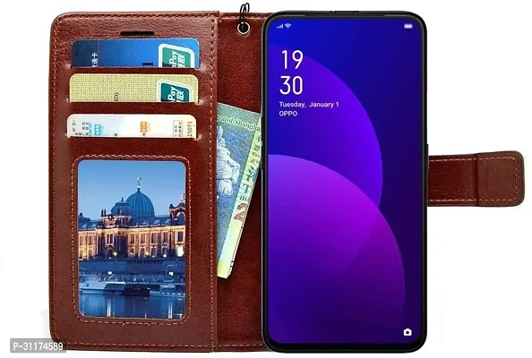 Classy Magnetic Case Artificial Leather,Rubber Flip Cover For Huawei Y9 Prime 2019Executive Brown-thumb3