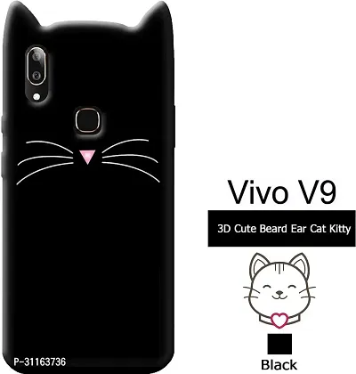 Coverblack Dual Protection Rubber Back Cover For Vivo V9 ProDark Black-thumb2