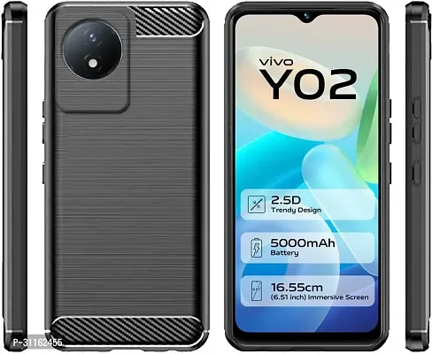 Coverblack Dual Protection Silicon Back Cover For Vivo V2252 , Vivo_Y02TBlack-thumb0