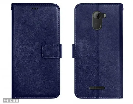 Classy Magnetic Case Artificial Leather,Rubber Flip Cover For Gionee A1 LiteNavy Blue-thumb0