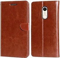 Classy Dual Protection Artificial Leather,Rubber Flip Cover For Lenovo K6 NoteMdi 1Vintage Brown-thumb1