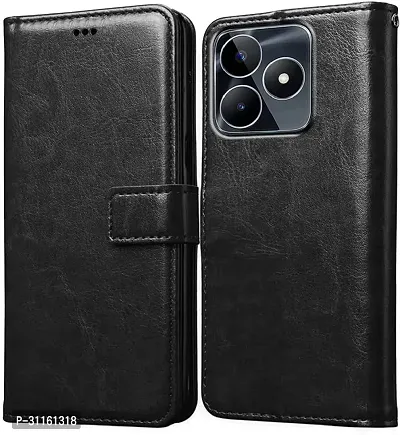 Coverblack Magnetic Case Artificial Leather,Silicon Flip Cover For Realme N53Rmx3761Vintage Starry Black-thumb0