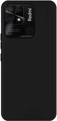 Coverblack Matte Finish Rubber Back Cover For Redmi 10Black-thumb1