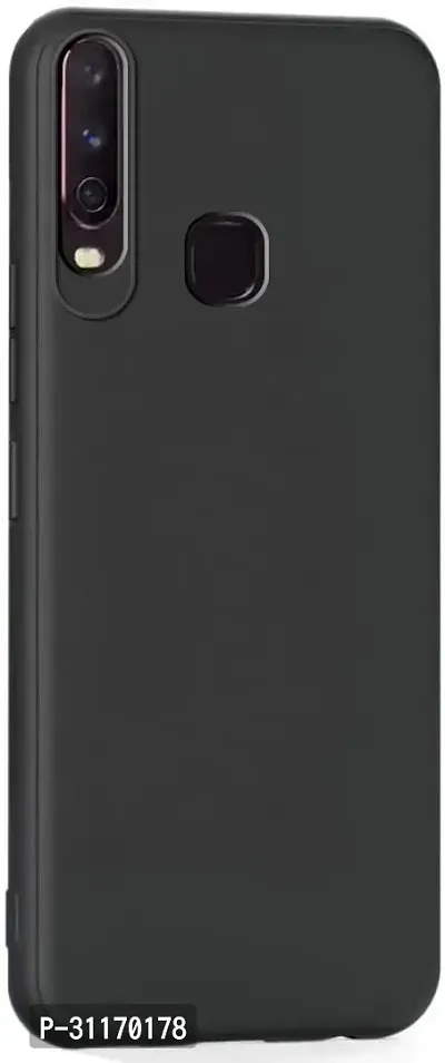 Classy Flexible Rubber Back Cover For Vivo 1902 , Vivo Y17Black-thumb2