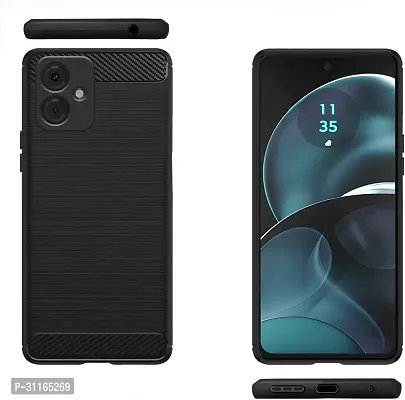 Classy Grip Case Silicon Back Cover For Motorola Moto G14Gravity Black-thumb0