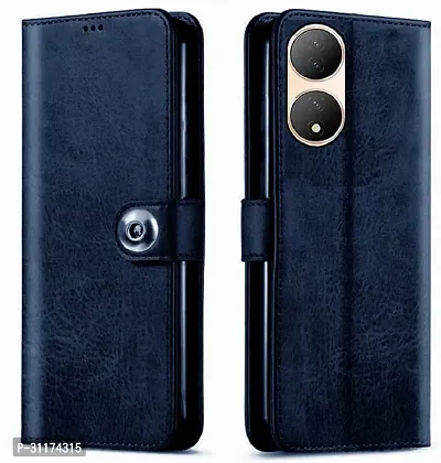 Classy Magnetic Case Artificial Leather,Silicon Flip Cover For Vivo V2240 , Vivo_ T2 5GNavy Blue-thumb0