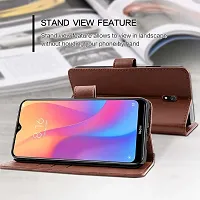 Classy Dual Protection Artificial Leather,Rubber Flip Cover For Apple Iphone 8Sienna Brown-thumb4