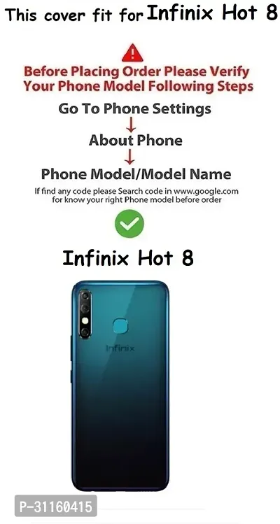 Coverblack Dual Protection Artificial Leather,Rubber Flip Cover For Infinix Hot 8Navy Blue-thumb4