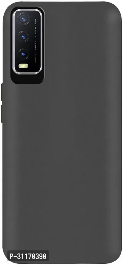 Classy Waterproof Rubber Back Cover For Vivo Y12GBlack-thumb2