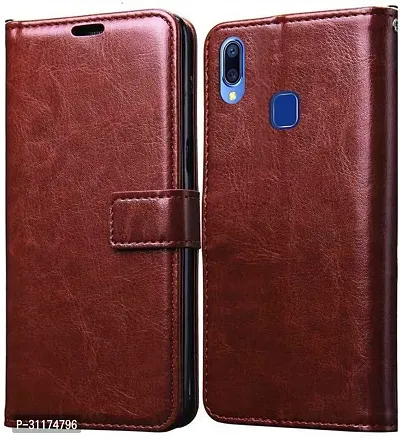 Classy Magnetic Case Artificial Leather,Silicon Flip Cover For Asus Zenfone Max Pro M2Vintage Case Brown-thumb0