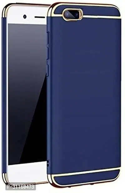 Coverblack Grip Case Plastic Back Cover For Oppo A1KNavy Blue-thumb2