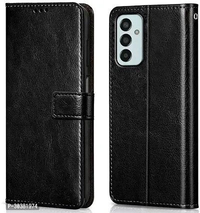 Coverblack Grip Case Artificial Leather,Silicon Flip Cover For Samsung F54 5G Sme546BVintage Starry Black