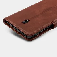 Coverblack Dual Protection Artificial Leather,Rubber Flip Cover For Lenovo K10Plus Pagw0015InVintage Cherry Brown-thumb3