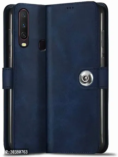 Coverblack Shock Proof Artificial Leather Flip Cover For Vivo U10Blue