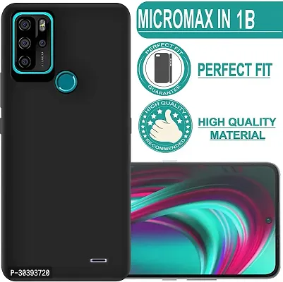 Coverblack Flexible Rubber Back Cover For Micromax In 1BBlack-thumb3