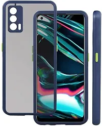 Coverblack Dual Protection Fiber Back Cover For Realme Rmx3092 , X7 5GNavy Blue-thumb1