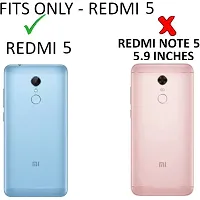 Classy Dual Protection Artificial Leather,Plastic Flip Cover For Mi Redmi 5Golden-thumb3