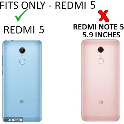 Classy Dual Protection Artificial Leather,Plastic Flip Cover For Mi Redmi 5Golden-thumb4